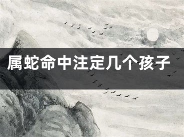 属蛇命中注定几个孩子