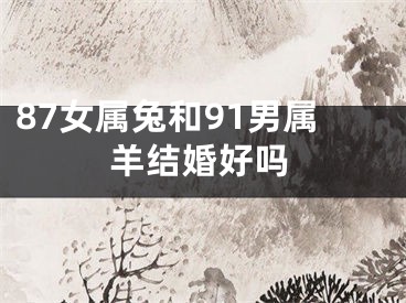 87女属兔和91男属羊结婚好吗
