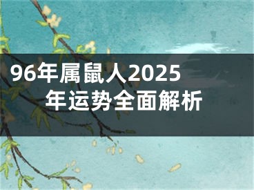 96年属鼠人2025年运势全面解析