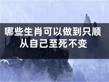 哪些生肖可以做到只顺从自己至死不变
