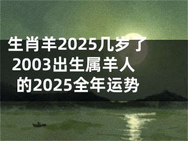 生肖羊2025几岁了 2003出生属羊人的2025全年运势