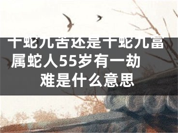 十蛇九苦还是十蛇九富 属蛇人55岁有一劫难是什么意思
