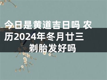 今日是黄道吉日吗 农历2024年冬月廿三剃胎发好吗