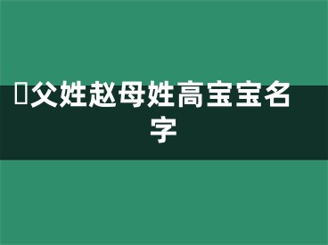 ​父姓赵母姓高宝宝名字