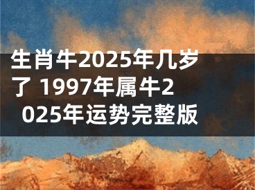 生肖牛2025年几岁了 1997年属牛2025年运势完整版