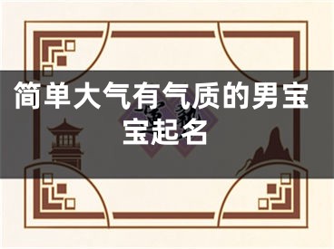 简单大气有气质的男宝宝起名