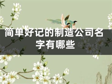 简单好记的制造公司名字有哪些