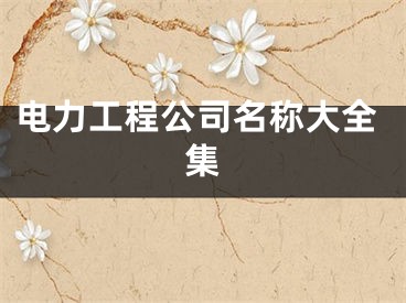 电力工程公司名称大全集