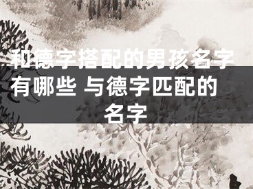 和德字搭配的男孩名字有哪些 与德字匹配的名字