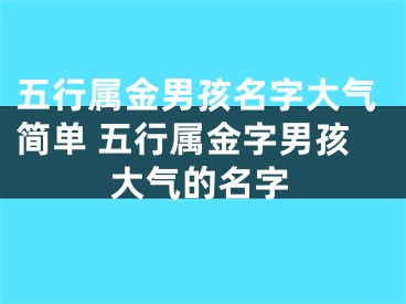 五行属金男孩名字大气简单 五行属金字男孩大气的名字