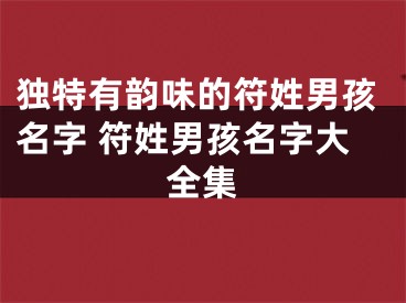 独特有韵味的符姓男孩名字 符姓男孩名字大全集