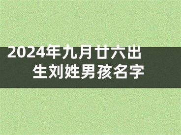 2024年九月廿六出生刘姓男孩名字