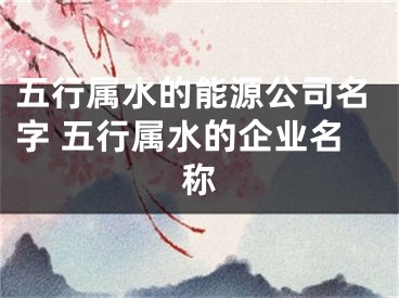 五行属水的能源公司名字 五行属水的企业名称
