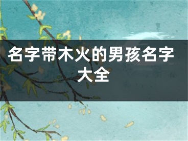 名字带木火的男孩名字大全