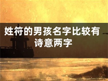 姓符的男孩名字比较有诗意两字