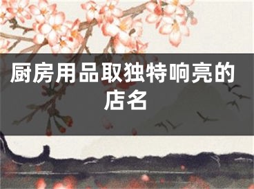 厨房用品取独特响亮的店名
