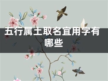 五行属土取名宜用字有哪些