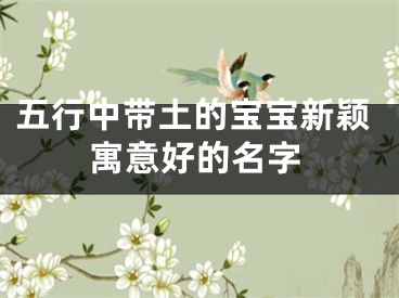 五行中带土的宝宝新颖寓意好的名字