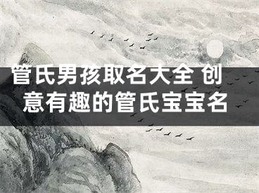 管氏男孩取名大全 创意有趣的管氏宝宝名