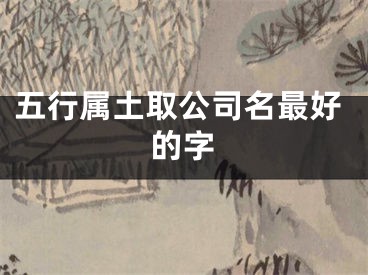 五行属土取公司名最好的字