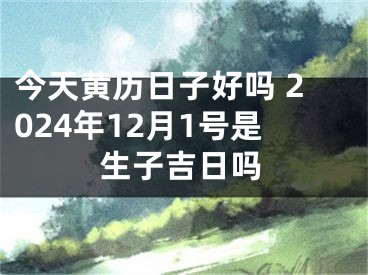 今天黄历日子好吗 2024年12月1号是生子吉日吗