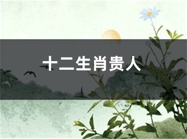 十二生肖贵人