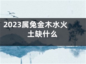 2023属兔金木水火土缺什么