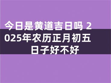 今日是黄道吉日吗 2025年农历正月初五日子好不好