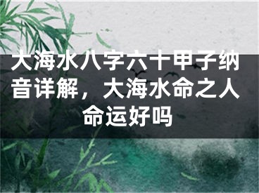 大海水八字六十甲子纳音详解，大海水命之人命运好吗