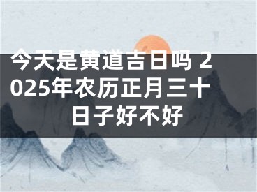 今天是黄道吉日吗 2025年农历正月三十日子好不好