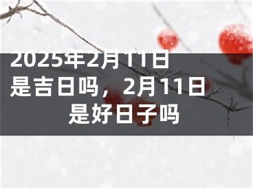 2025年2月11日是吉日吗，2月11日是好日子吗