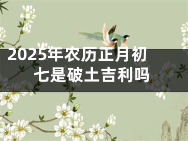 2025年农历正月初七是破土吉利吗