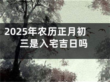 2025年农历正月初三是入宅吉日吗