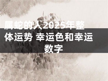 属蛇的人2025年整体运势 幸运色和幸运数字