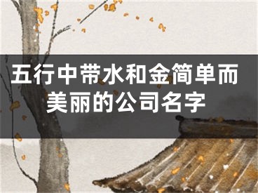 五行中带水和金简单而美丽的公司名字