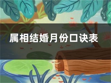 属相结婚月份口诀表