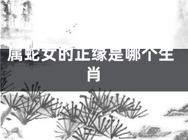 属蛇女的正缘是哪个生肖
