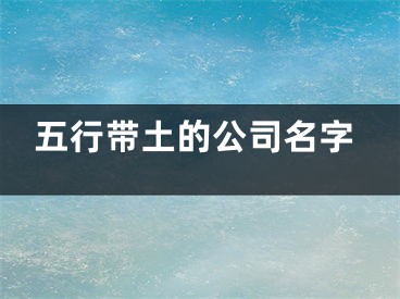 五行带土的公司名字