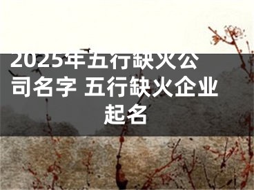 2025年五行缺火公司名字 五行缺火企业起名