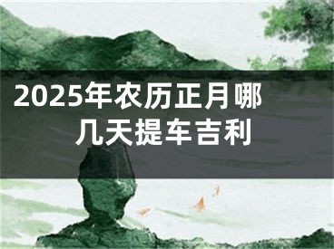 2025年农历正月哪几天提车吉利