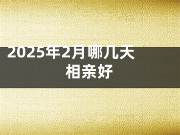 2025年2月哪几天相亲好