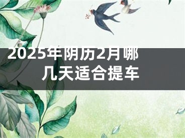 2025年阴历2月哪几天适合提车
