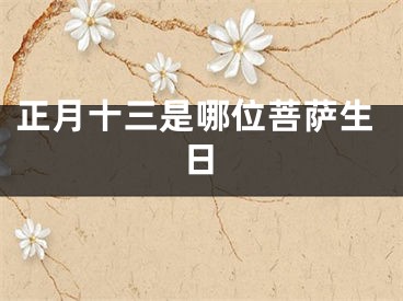 正月十三是哪位菩萨生日