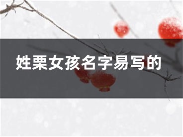 姓栗女孩名字易写的