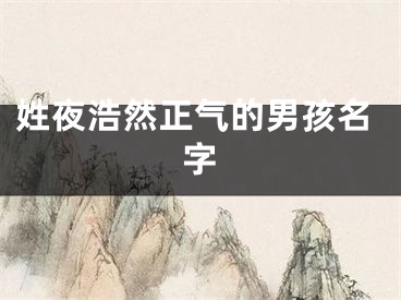 姓夜浩然正气的男孩名字