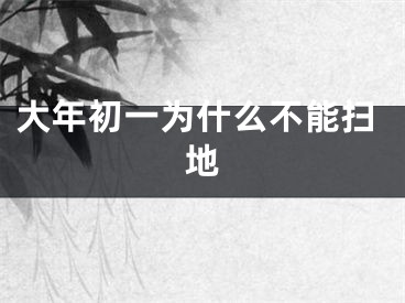 大年初一为什么不能扫地