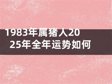 1983年属猪人2025年全年运势如何