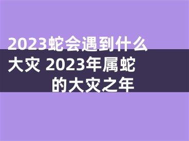 2023蛇会遇到什么大灾 2023年属蛇的大灾之年