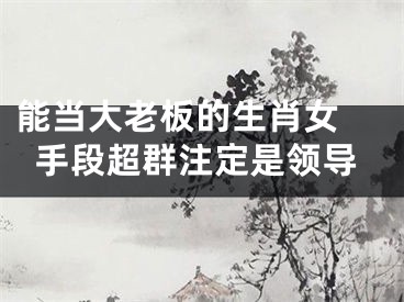 能当大老板的生肖女 手段超群注定是领导