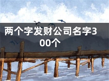 两个字发财公司名字300个